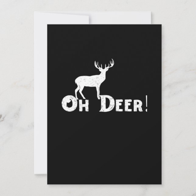 Cartes Pour Fêtes Annuelles Oh Cerf Style Graphique Propre (Devant)