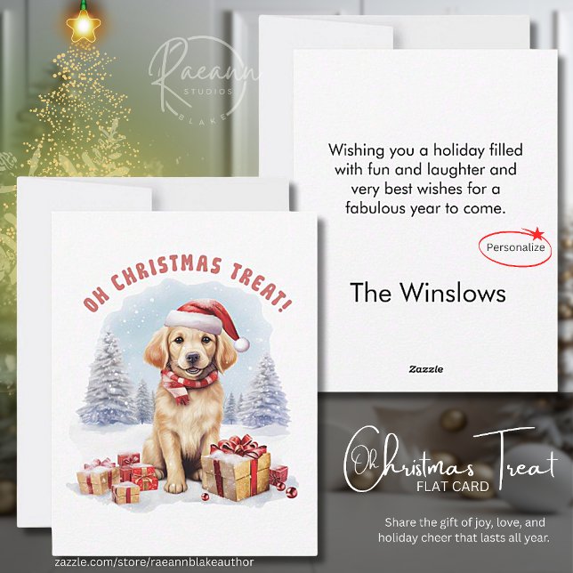 Cartes Pour Fêtes Annuelles Oh Christmas Treat Flat Christmas Card (Créateur téléchargé)