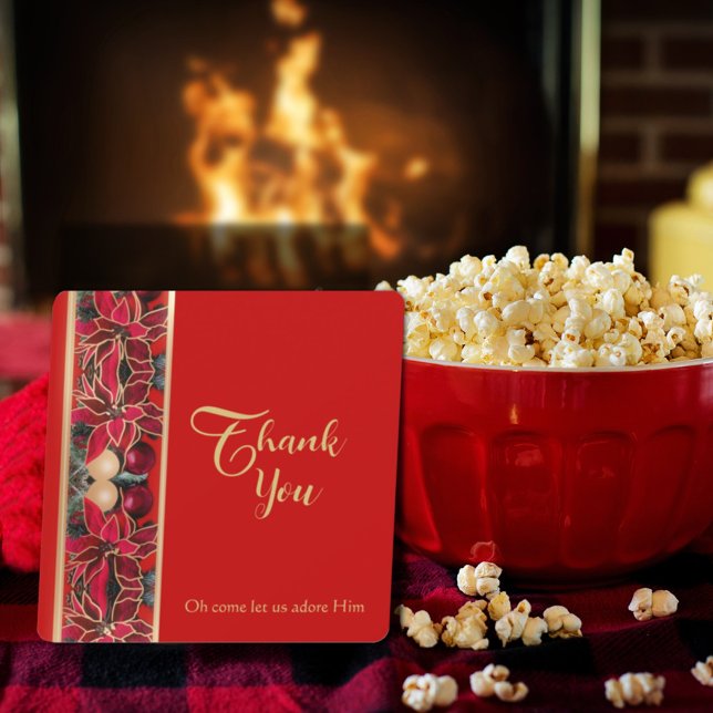 Cartes Pour Fêtes Annuelles Oh Come Let Us Adore Him Thank You (Créateur téléchargé)