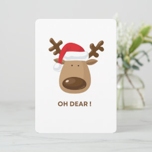 Cartes Pour Fêtes Annuelles Oh Dear Funny Reindeer Noël groupes de jeunes