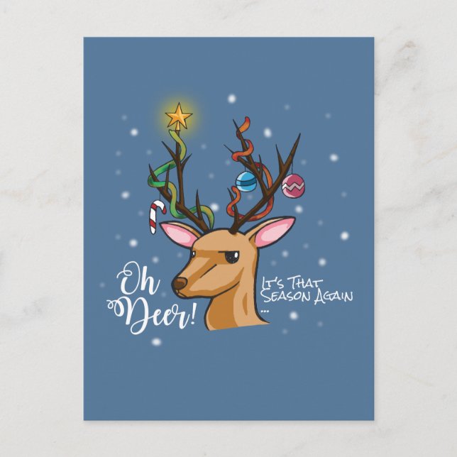 Cartes Pour Fêtes Annuelles Oh DEER | Christmas Woodland Animal (Devant)