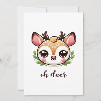 Cartes Pour Fêtes Annuelles Oh Deer Cute Deer Minimal Design