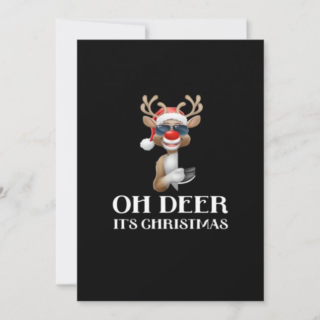 Cartes Pour Fêtes Annuelles Oh Deer Its Christmas Reindeer Style (Devant)