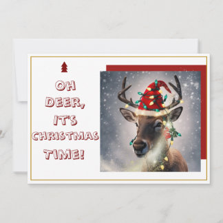 Cartes Pour Fêtes Annuelles Oh Deer, It's Christmas Time!" Holiday Card