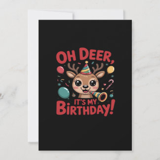 Cartes Pour Fêtes Annuelles Oh Deer Its My Birthday Cute Reindeer Festive Styl