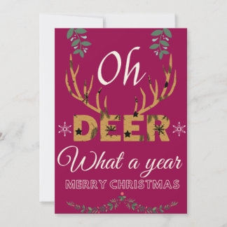 Cartes Pour Fêtes Annuelles Oh deer what a year Merry Christmas