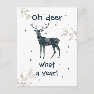 Cartes Pour Fêtes Annuelles Oh Deer What A Year Quarantine Rustique Noël