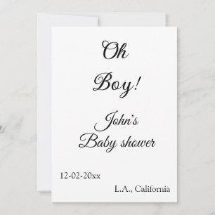 Cartes Pour Fêtes Annuelles oh garçon fille baby shower ajouter nom date année