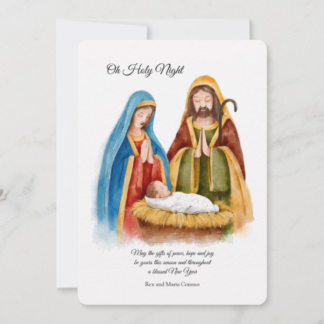 Cartes Pour Fêtes Annuelles Oh Holy Night Christmas Card (Devant)