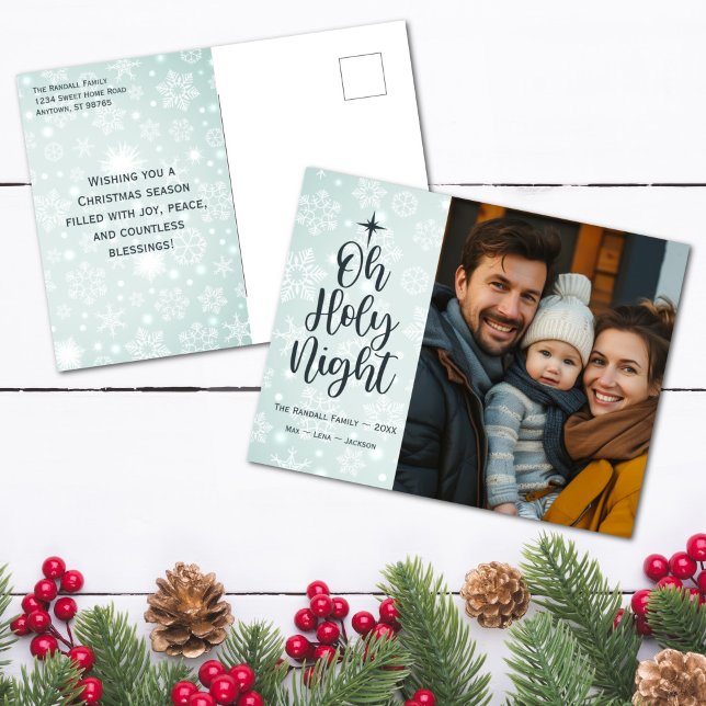 Cartes Pour Fêtes Annuelles Oh Holy Night Custom Photo Religieuse Noël (Oh Holy Night Custom Religious Photo Christmas Postcard)