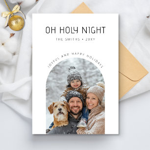Cartes Pour Fêtes Annuelles Oh Holy Night Joyeux Minimaliste Famille Arch Phot