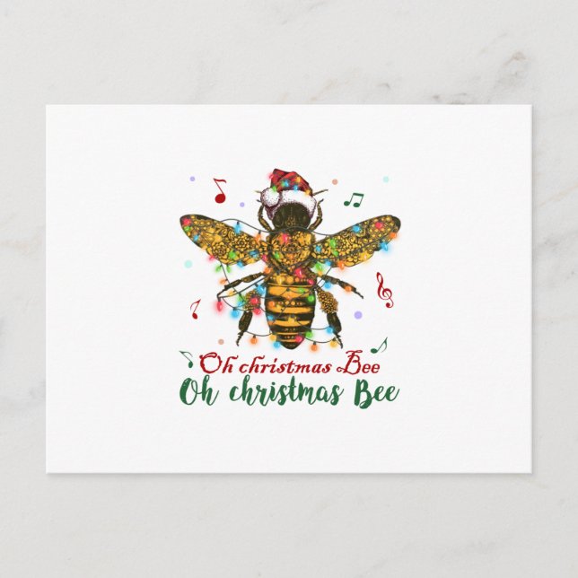 Cartes Pour Fêtes Annuelles Oh Joyeux Noël Cadeaux d'abeille (Devant)
