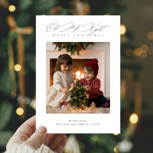 Cartes Pour Fêtes Annuelles Oh la nuit Minimaliste religieux Photo de Noël