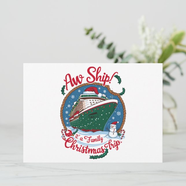 Cartes Pour Fêtes Annuelles Oh mon dieu, c'est un voyage de croisière de Noël  (Debout devant)