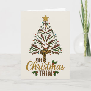 Cartes Pour Fêtes Annuelles Oh Noël Coiffeur Salon Arbre de Noël