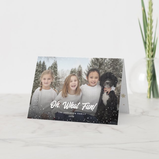 Cartes Pour Fêtes Annuelles Oh, Quel Amusant Snow Snowflakes Photo (Devant)
