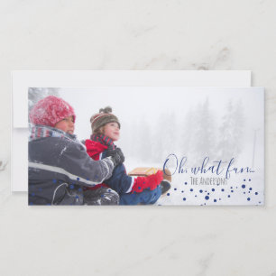 Cartes Pour Fêtes Annuelles Oh, quel Noël amusant ou Hanoukka Photocard
