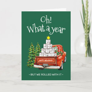 Cartes Pour Fêtes Annuelles Oh, quelle année, mais nous avons roulé avec elle