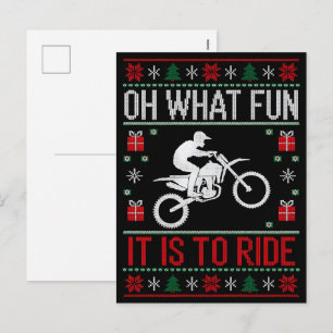 Cartes Pour Fêtes Annuelles Oh Quelle Joie de Chevaucher Père Noël Motard X