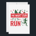 Cartes Pour Fêtes Annuelles Oh Quelle Joie de Courir Noël Running Runner<br><div class="desc">Ce design de Noël festif pour coureur va sûrement plaire à tous les types de coureurs,  que vous fassiez du jogging,  du sprint ou des courses de fond</div>
