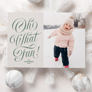 Cartes Pour Fêtes Annuelles Oh quelle joie verte trois photo Noël