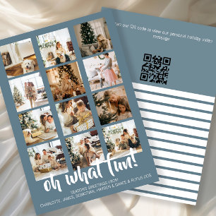 Cartes Pour Fêtes Annuelles Oh Quelle Photo Amusante Noël Code QR Personnalisé