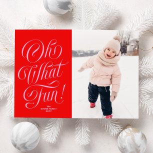 Cartes Pour Fêtes Annuelles Oh quelle photo de Noël rouge mignonne amusante
