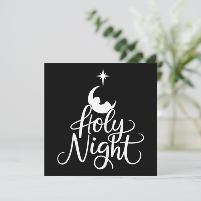 Cartes Pour Fêtes Annuelles Oh Sainte Nuit Famille Noël Scène de la Nativité X (Debout devant)