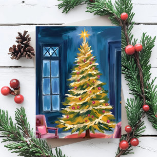 Cartes Pour Fêtes Annuelles Oh Sapin de Noël Aquarelle Joyeuse