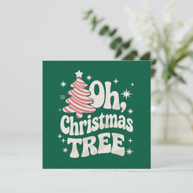 Cartes Pour Fêtes Annuelles Oh Sapin Lumineux Joyeux Noël Xmas  (Debout devant)
