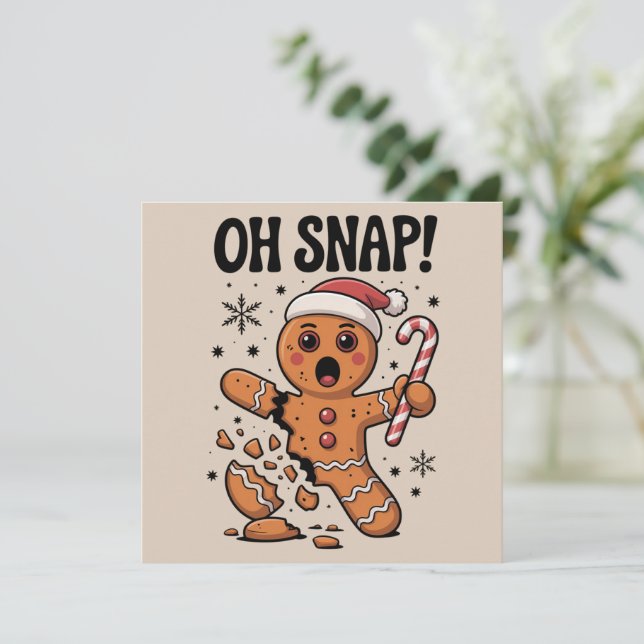 Cartes Pour Fêtes Annuelles Oh Snap ! Chapeau de Père Noël en biscuit de Noël  (Debout devant)