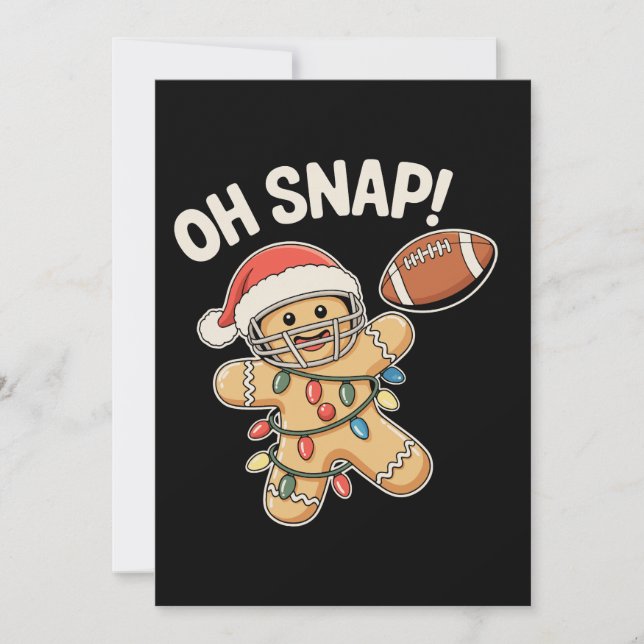 Cartes Pour Fêtes Annuelles Oh Snap Gingerbread Football Christmas Xmas Sports (Devant)