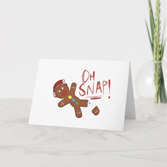 Cartes Pour Fêtes Annuelles Oh Snap Gingpain homme (Devant)