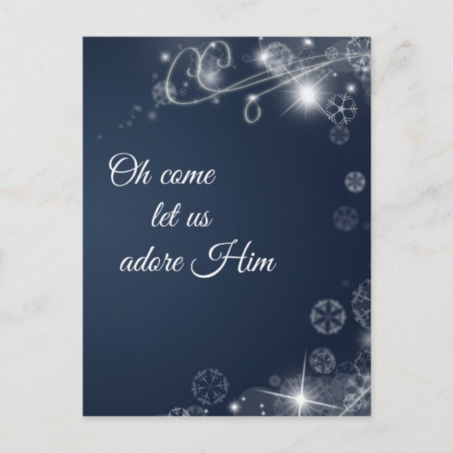 Cartes Pour Fêtes Annuelles Oh Venez Admirez-Le Noël chrétien (Devant)