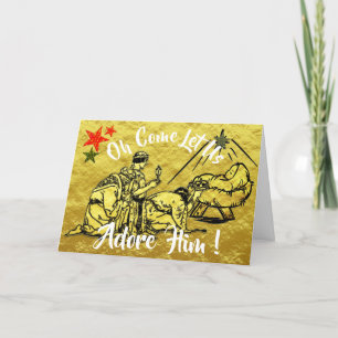 Cartes Pour Fêtes Annuelles Oh Venez Adore-Lui Bébé Jésus Noël