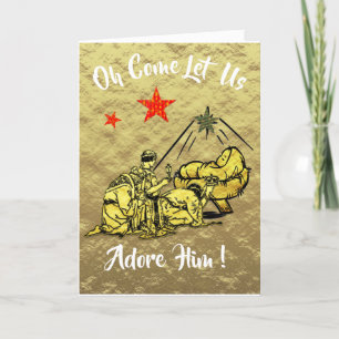Cartes Pour Fêtes Annuelles Oh Venez Adore-Lui Bébé Jésus Noël Holi