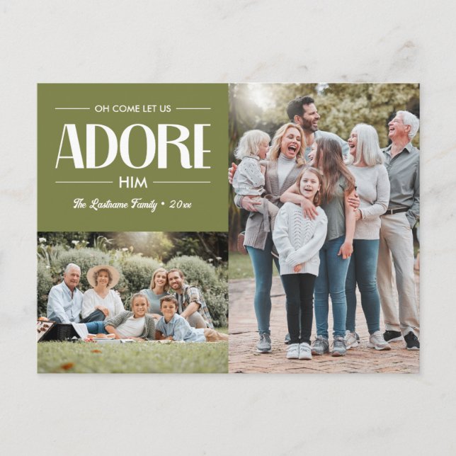 Cartes Pour Fêtes Annuelles Oh Viens Laissez-Nous L'Adorer SAGE Christian 2 Ph (Devant)