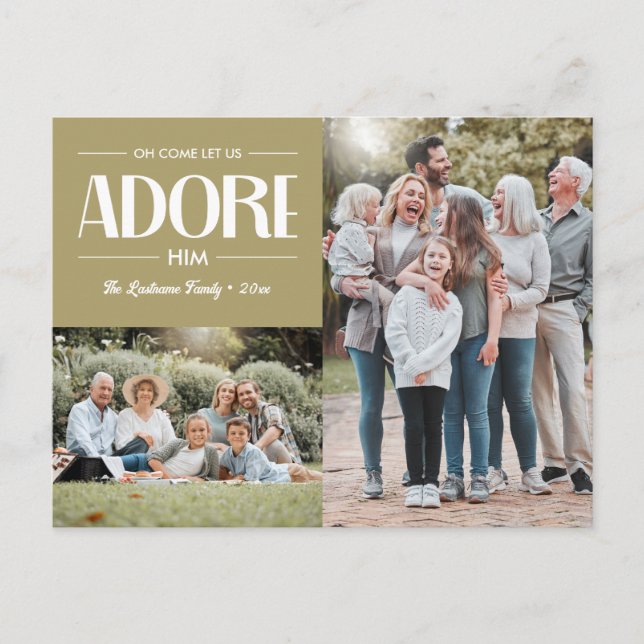 Cartes Pour Fêtes Annuelles Oh Viens Laissez-Nous L'Adorer TAN Christian 2 Pho (Devant)