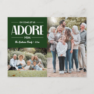 Cartes Pour Fêtes Annuelles Oh Viens Laissez-Nous L'Adorer VERT Christian 2 Ph