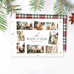 Cartes Pour Fêtes Annuelles Oh What a Year Modern Family Photo Collage