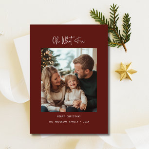 Cartes Pour Fêtes Annuelles Oh What Fun Family Baby Christmas Photo Red Wine