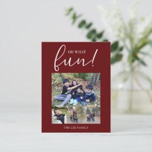 Cartes Pour Fêtes Annuelles Oh What Fun Holiday Photo Modern Rouge Noël