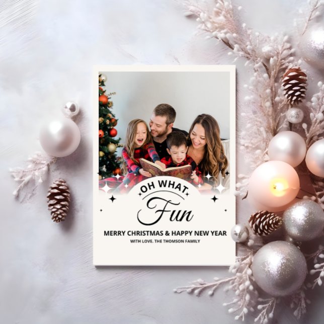 Cartes Pour Fêtes Annuelles Oh What Fun Photo Modern Christmas (Oh What Fun Photo Modern Christmas Holiday Card)