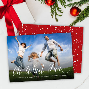 Cartes Pour Fêtes Annuelles Oh What Fun Simple Script Sympa Smiling Face Photo