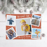 Cartes Pour Fêtes Annuelles Oh What Fun Snowy Collage Photo<br><div class="desc">Rouge avec cadres blancs avec des flocons de neige</div>