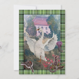 Cartes Pour Fêtes Annuelles oie à la ferme ou cygne à la ferme