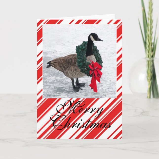 Cartes Pour Fêtes Annuelles Oie de Noël avec la guirlande (Devant)