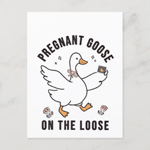 Cartes Pour Fêtes Annuelles Oie enceinte sur l'oiseau de Grossesse Perdue Oie 