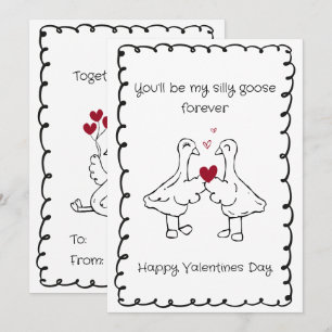 Cartes Pour Fêtes Annuelles Oie Silly Dessinée à la Main Citation Drôle pour l