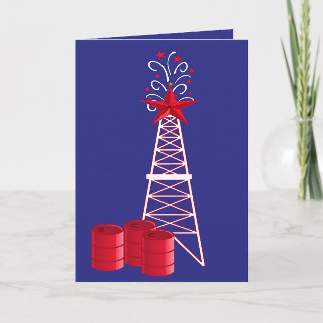 Cartes Pour Fêtes Annuelles Oil And Gas Industry Rig Merry Christmas (Devant)